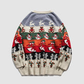 Pullover mit Vintage-Farbblock und Schneemann-Muster